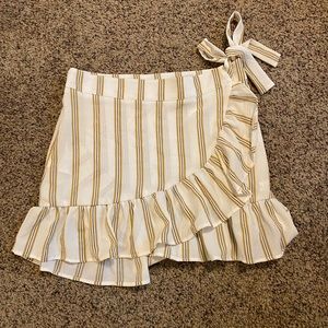 Striped wrap skirt